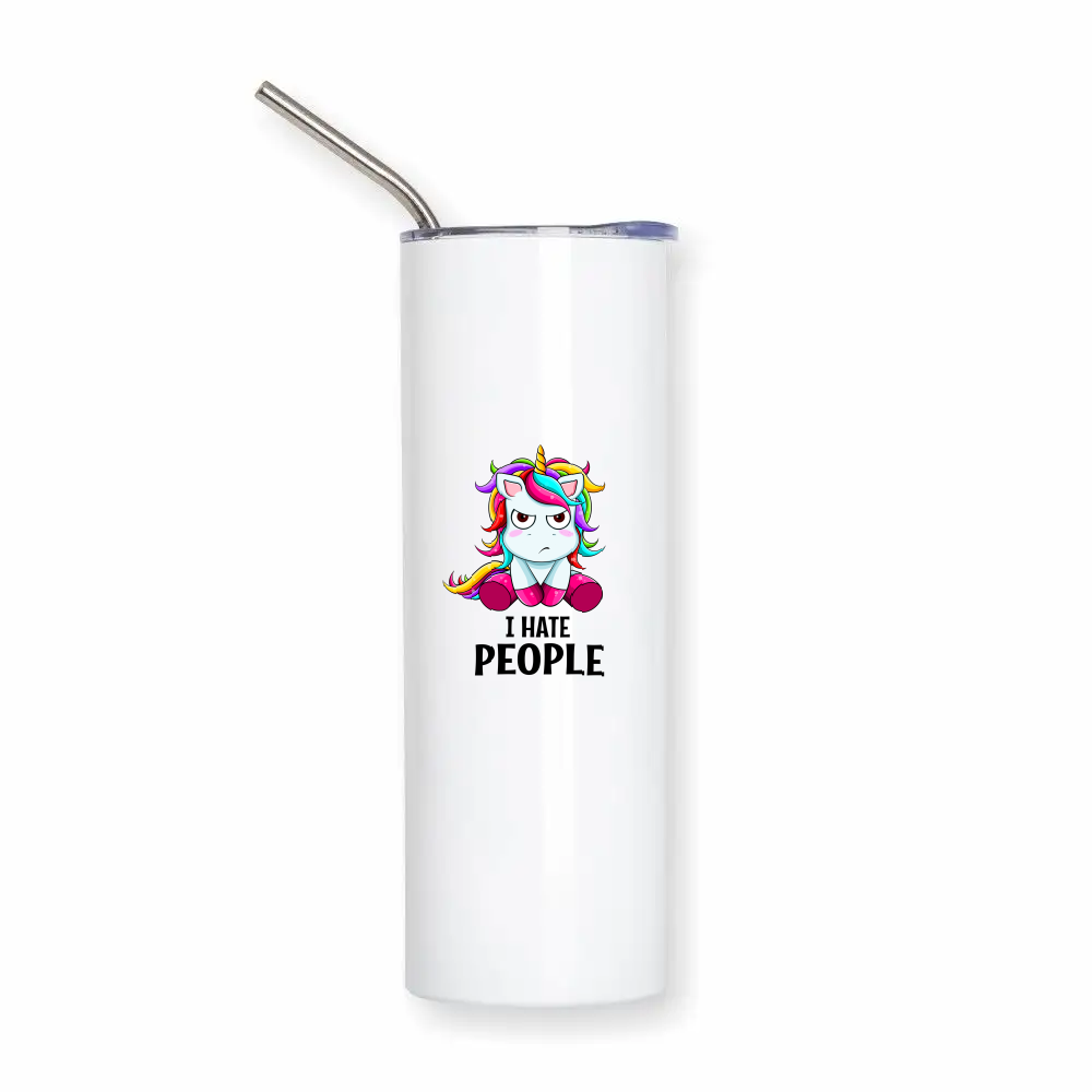 Thermobecher mit Halm | „I Hate People“